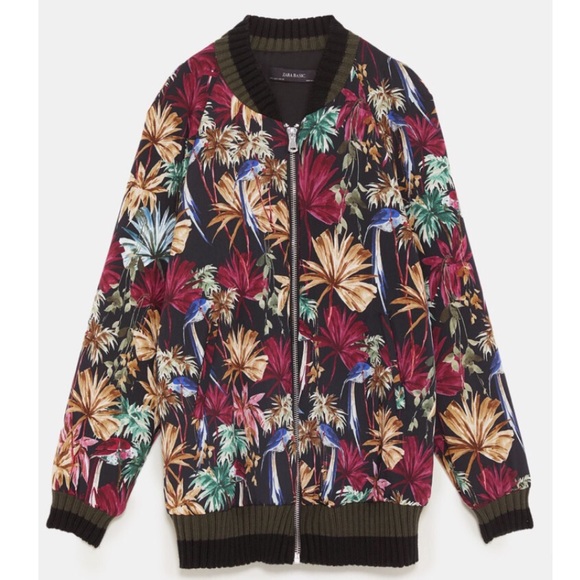 Zara Floral Print Bomber - Picture 5 of 10